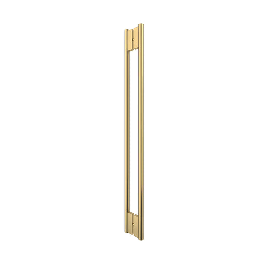 48in brushed-bronze C-style tubular stainless steel back-to-back shower door handle for 3/8" glass (SKU HPH48CBBRZ)
