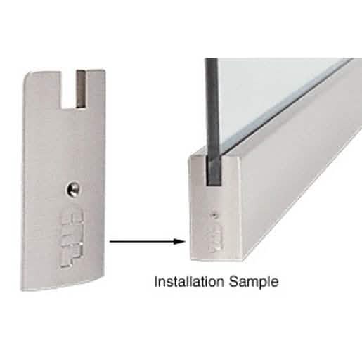 "CRL Brushed Stainless 4\" End Cap for 3/4\" Glass Sidelite Rails – Modern, Durable Finish