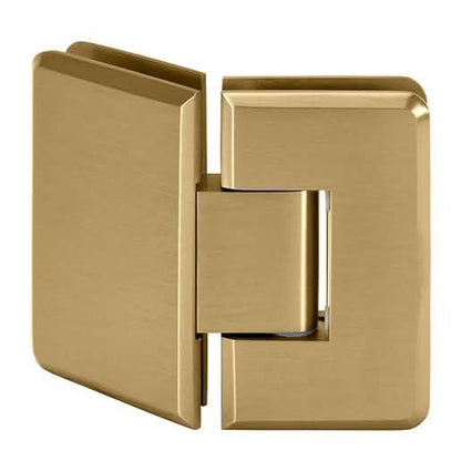 CRL Satin Brass Cologne 045 Series 135º Glass-to-Glass Hinge: Sleek & Durable Design