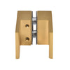 SDK180MG modern gold square back-to-back paddle knob for 3/4 in. frameless shower glass, brass finish
