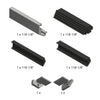 Matte black Fallbrook floating transom clip profile 10 ft (SKU FCLPT3MBL) for 5/16-3/8" frameless floor-to-ceiling glass