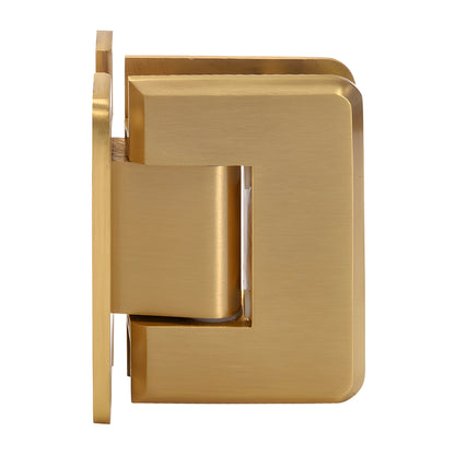 Pinnacle satin brass shower hinge, beveled edge for 8-12mm (5/16-1/2") glass, SKU P1N537SB