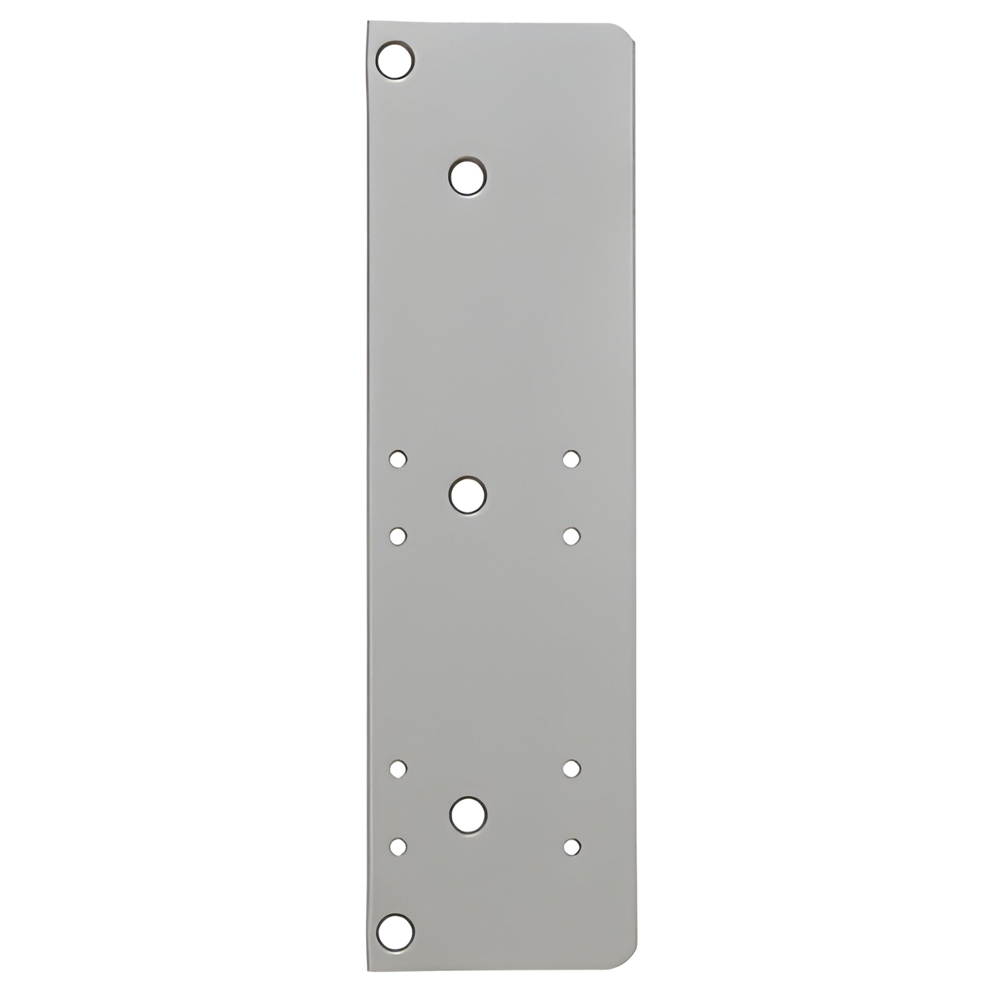 LCN 404018AL aluminum drop plate for door closers, for narrow top rails, 3-3/4 in tall, multiple mounting holes