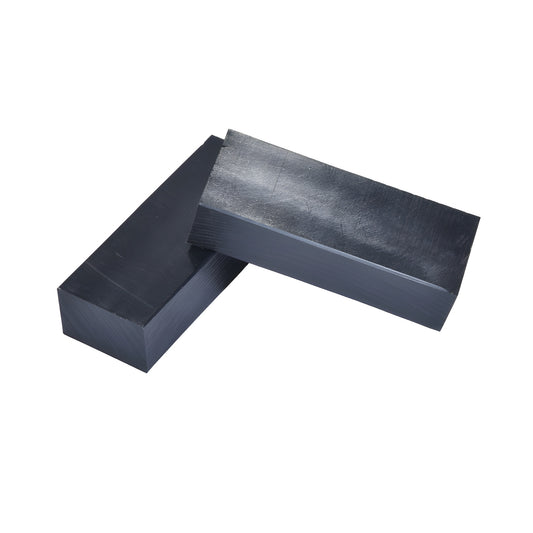 Two black Cielo corner setting blocks SKU CPEB3 - rectangular rubber blocks for 1/2" monolithic or 9/16" laminated glass
