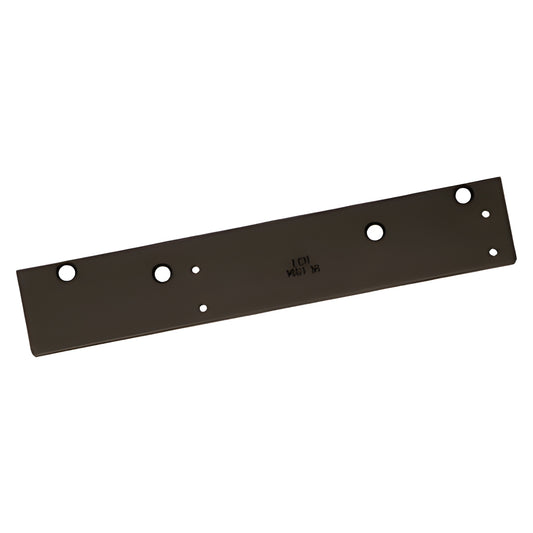 LCN 146018DU dark bronze drop plate, hinge-side mounting adapter for narrow top rails.