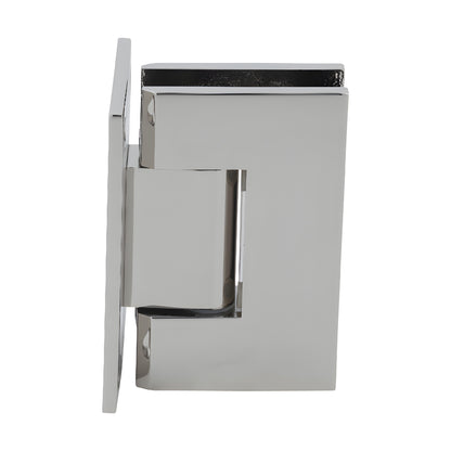 GEN537PN polished nickel Geneva shower hinge, solid brass wall-mount, for 8-12 mm tempered glass