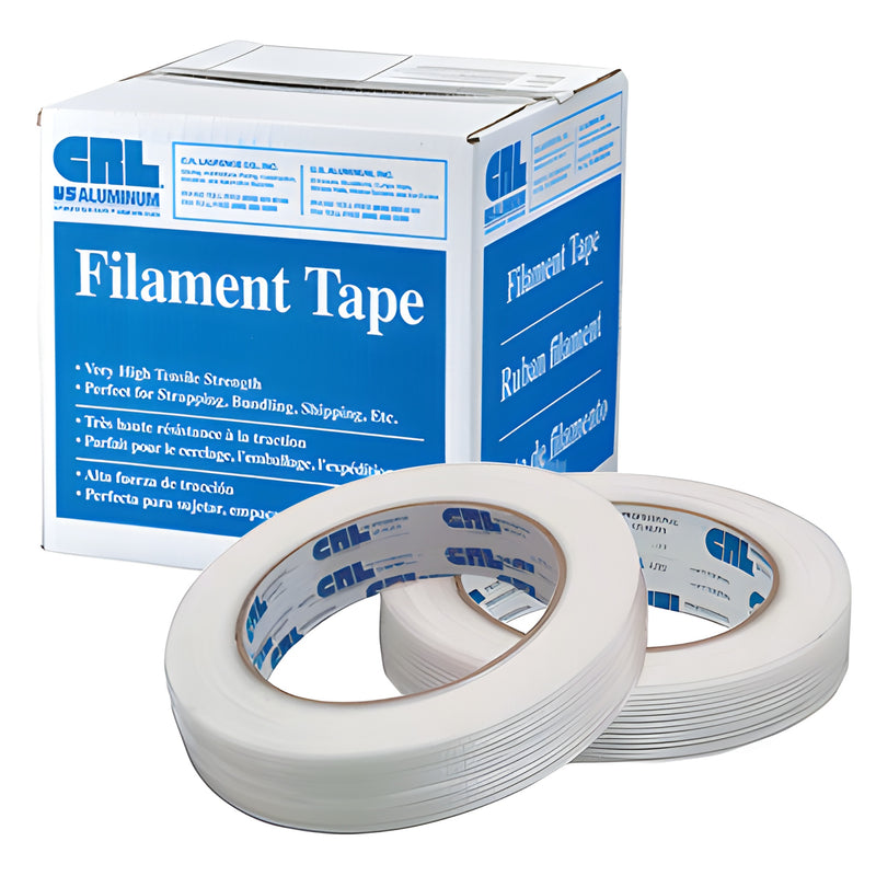 CRL filament tape box with two white 1 inch filament tape rolls, 180 ft per roll, SKU 898T1.