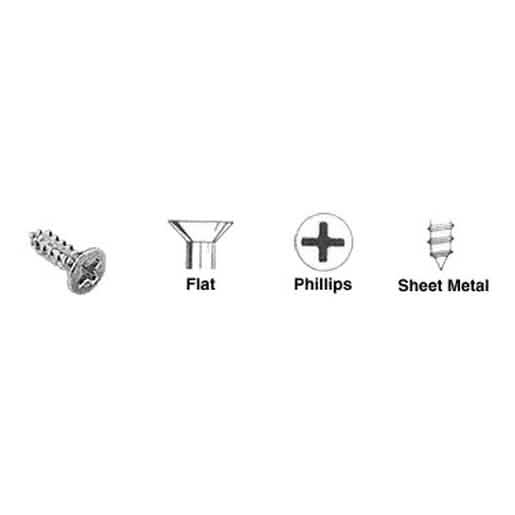 CRL Zinc 4 x 3/8" Flat Head Phillips Tapping Screws for Sheet Metal - Small, Durable, Reli