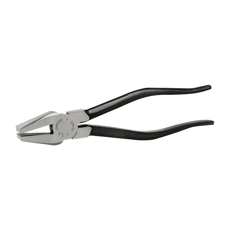 RD1935 forged steel glass pliers, 8-1/4 in length, 1 in flared machined jaws, chrome head with black handles