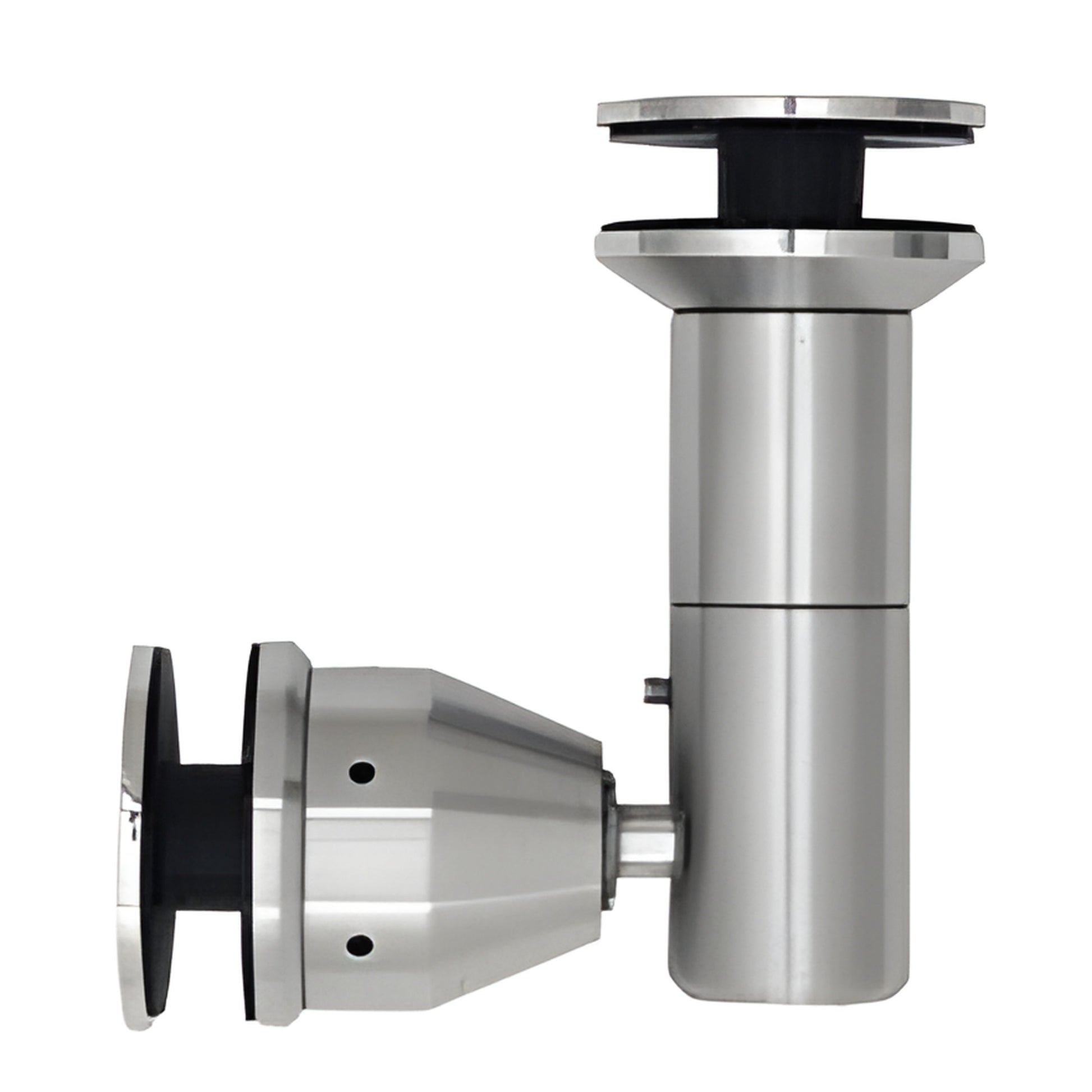 CRL RB55SBS stainless steel swivel glass-to-glass 90 fitting, 8 adjustability for 1/2" tempered glass.