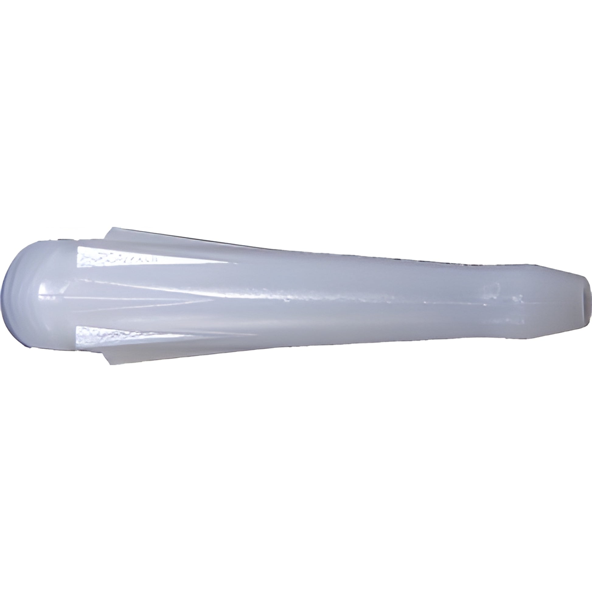 White polyethylene screw-on adapter nozzle for sealant guides, 2-1/2in length, 5/8in tip (SKU 989)