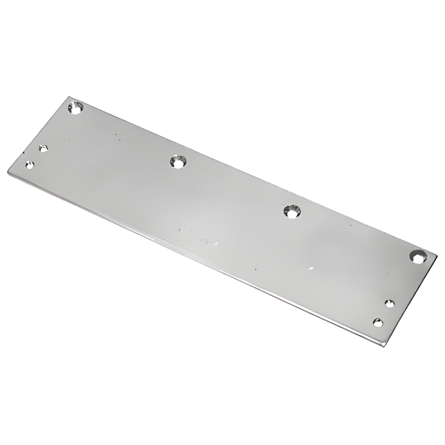 Aluminum 13 in. wide drop plate with mounting holes for surface door closer, SKU PR50DPA.