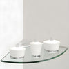 CRL corner glass shelf kit 10x10, 3/8" tempered clear glass with satin chrome wall clip (SKU 1010SCK)