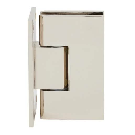 CRL Polished Nickel Victoria Series Wall Mount Hinge with Full Back Plate in sleek design.
