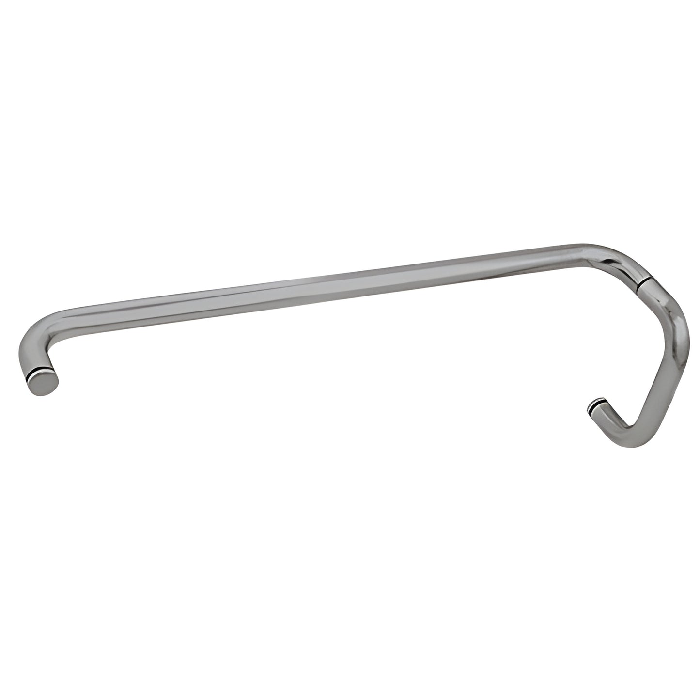 BMNW6X24BN brushed nickel tubular glass pull and 24in towel bar combo, 3/4in brass, for 6-12mm glass