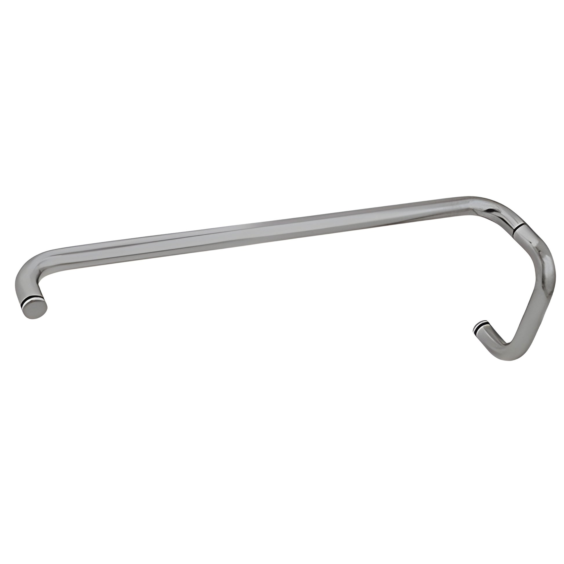 BMNW6X24BN brushed nickel tubular glass pull and 24in towel bar combo, 3/4in brass, for 6-12mm glass