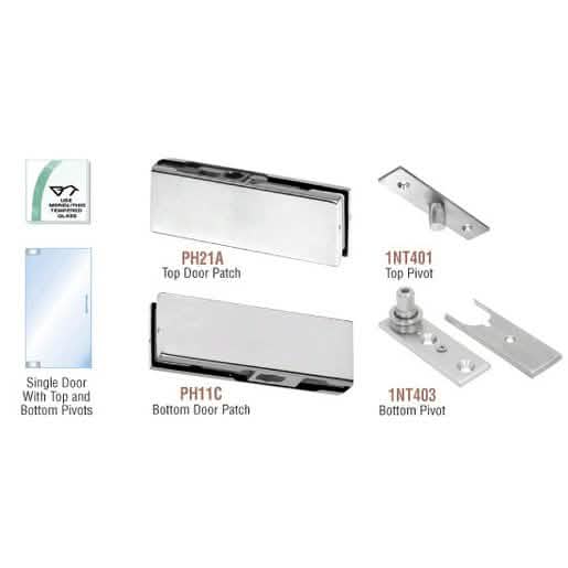 CRL Brushed Stainless European Patch Door Kit - Sleek, Modern Design, No Lock Included
