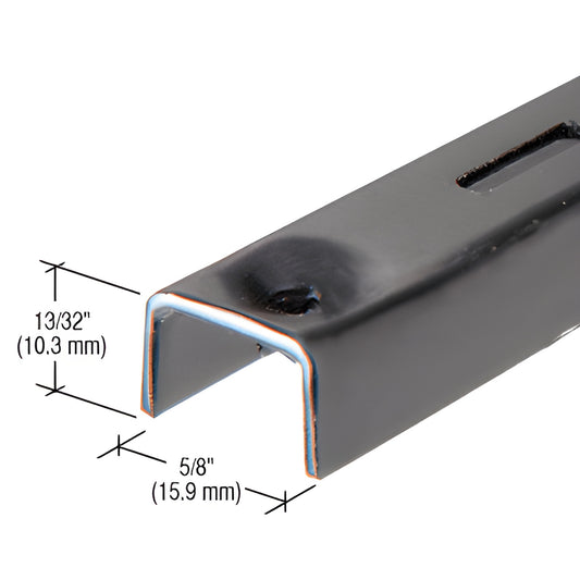 CRL 80EB36 black 36" adjustable steel wall standard, slotted, heavy gauge, shown close-up with 13/32" x 5/8" bracket opening.