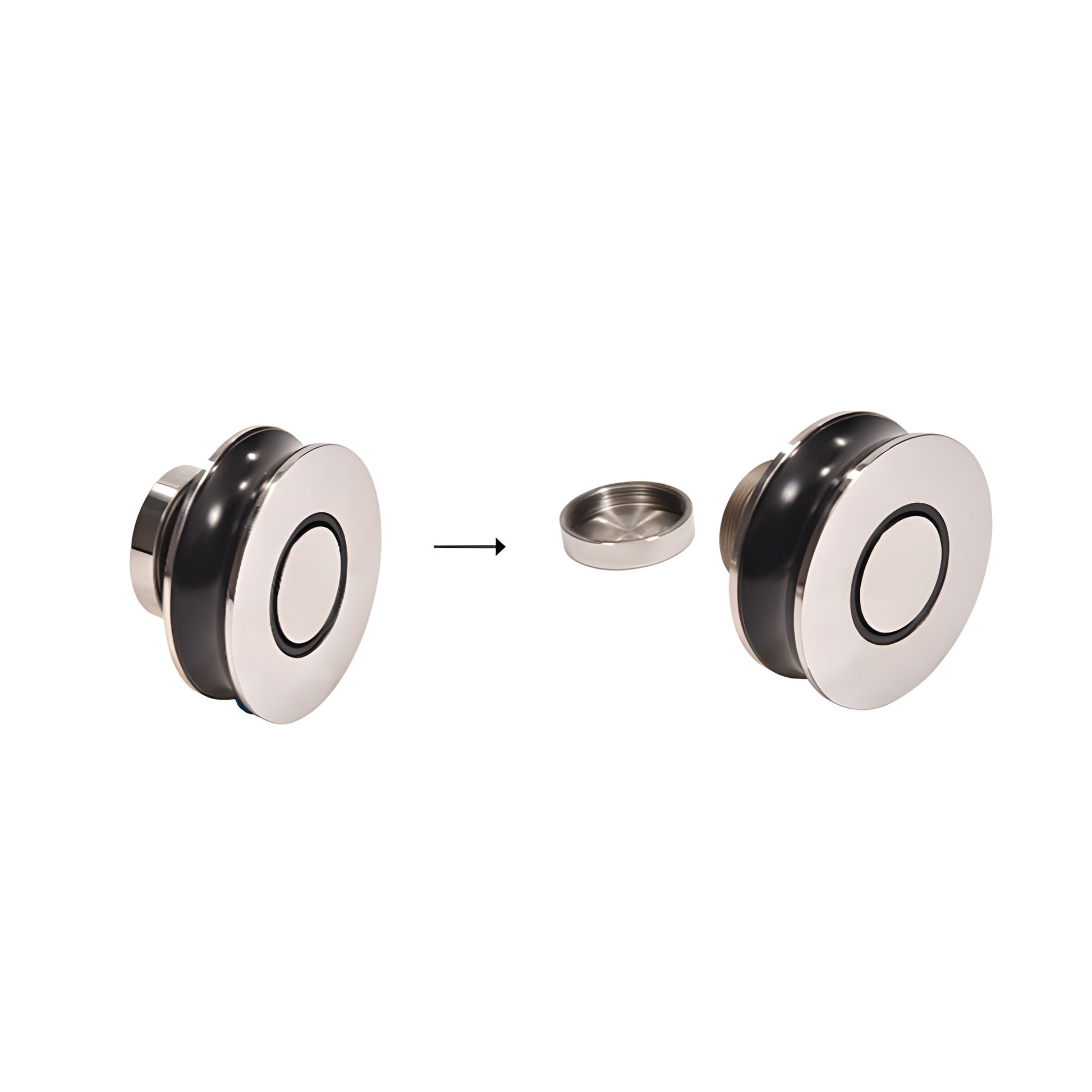 Colonia 78" premium sliding glass shower door with polished stainless steel header and round top rollers. SKU CLN78PS