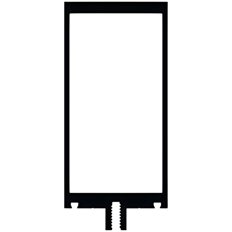White Kynar aluminum extrusion frame for 7/16" laminated glazing, rectangular storefront profile (SKU 1W90952)