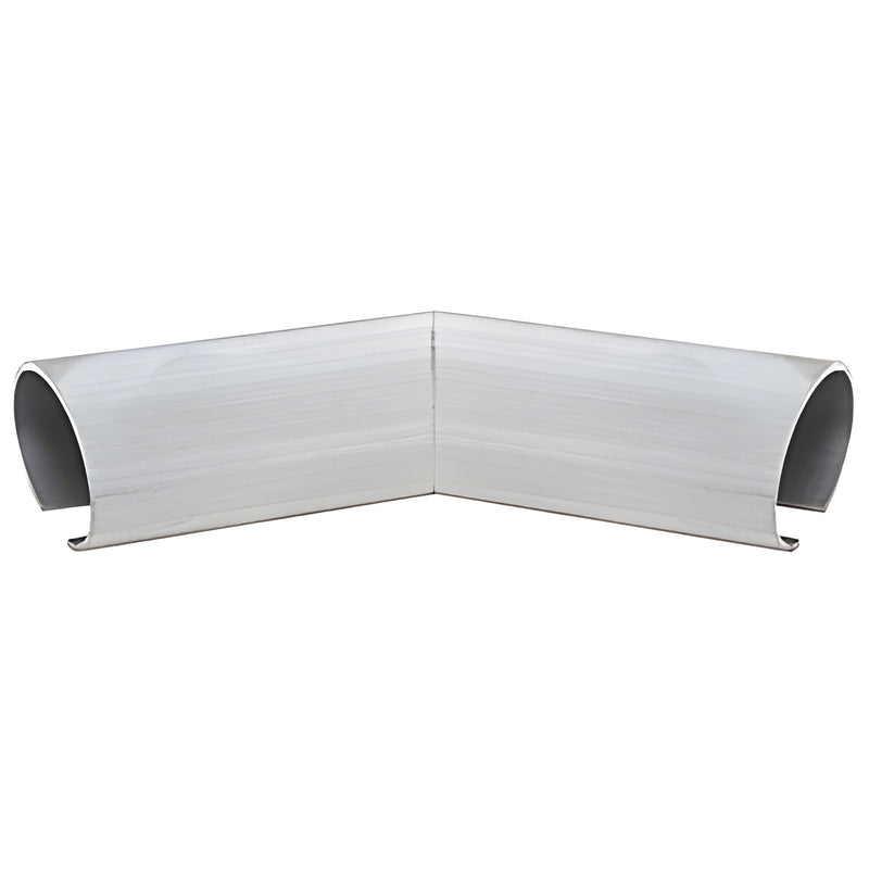 Mill-finish 6063-T6 aluminum 90 internal splice sleeve for extruded cap railing, ready-to-install.