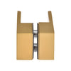 SDK180MG modern gold square back-to-back paddle knob for 3/4 in. frameless shower glass, brass finish