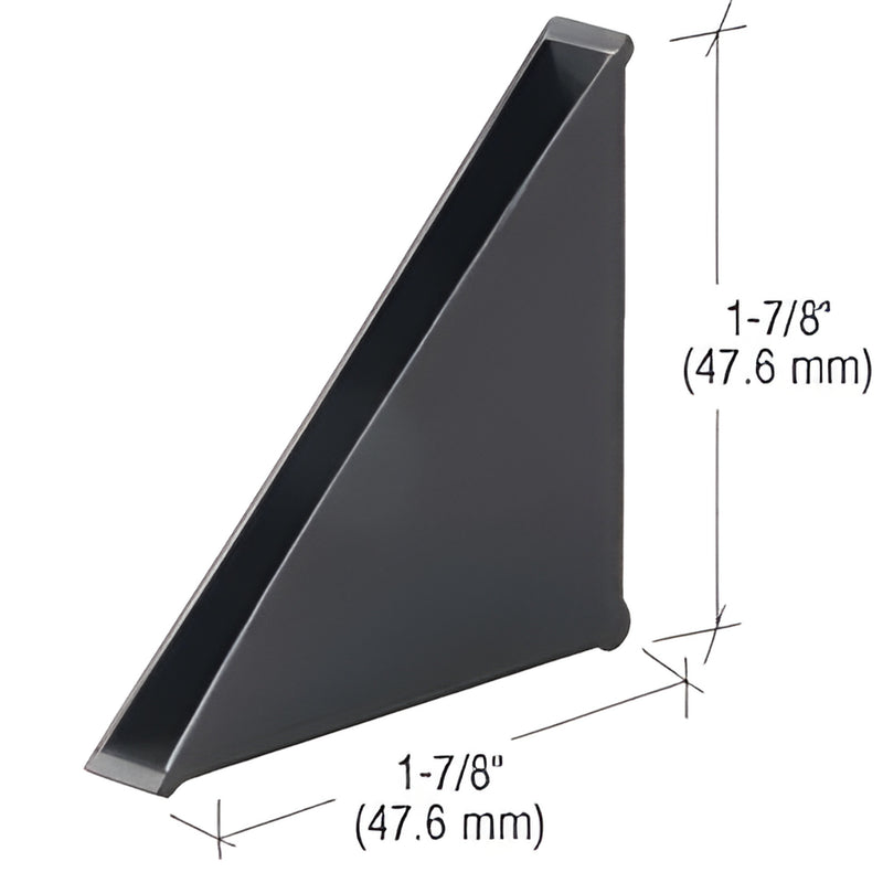Black polyethylene corner protector for 1/4" glass, 1-7/8" sides - reusable shipping/installation edge guard (100-pack, SKU 1