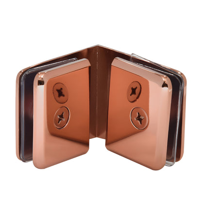 Beveled 90 brass glass-to-glass clamp, matte gun metal finish, for 3/8-1/2 glass - SKU BGC90RG