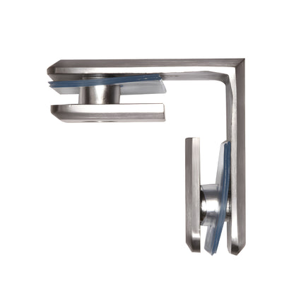 BGC90BN beveled 90 glass-to-glass clamp, brushed nickel solid brass for 3/8-1/2" (10-12mm) tempered glass