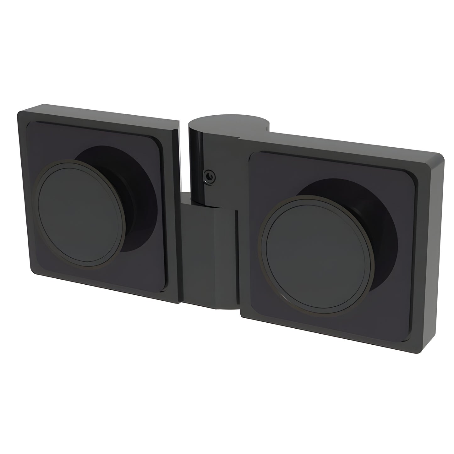 Matte black Lugano glass door hinge LUG180RMBL - concealed brass hinge for 8-10mm frameless glass