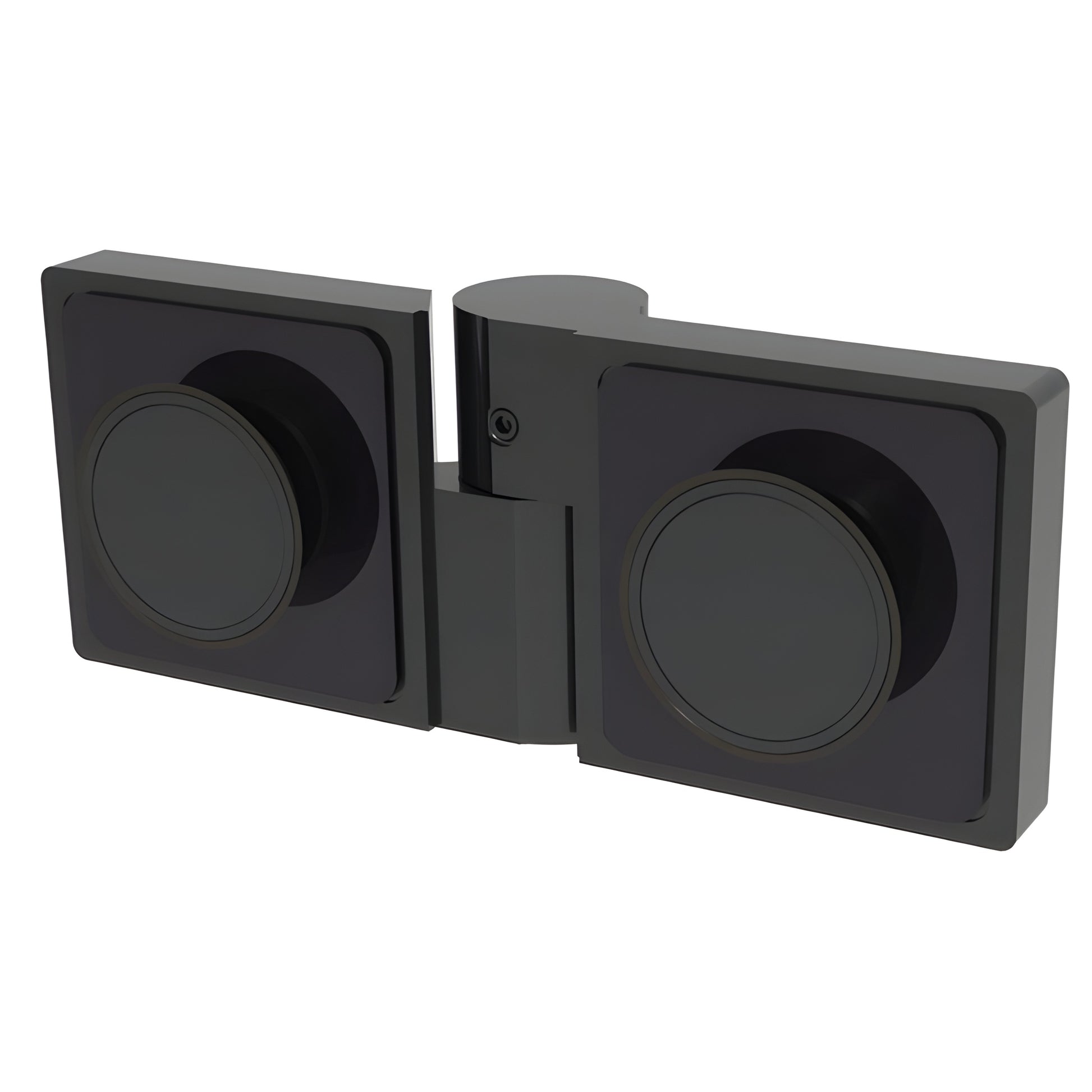 Matte black Lugano glass door hinge LUG180RMBL - concealed brass hinge for 8-10mm frameless glass