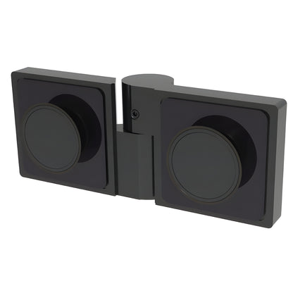 Matte black Lugano glass door hinge LUG180RMBL - concealed brass hinge for 8-10mm frameless glass