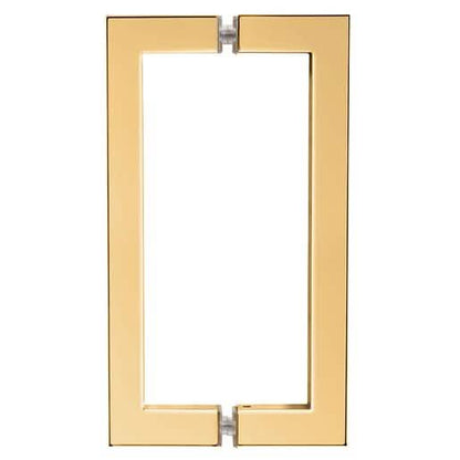 CRL French Gold 8"x8" Square Tubing Pull Handles - Elegant Back-to-Back Design