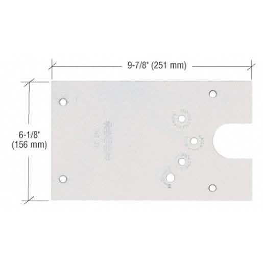 Rixson® Satin Chrome 27 Series Left Hand Offset-Hung Floor Door Closer Cover Plate