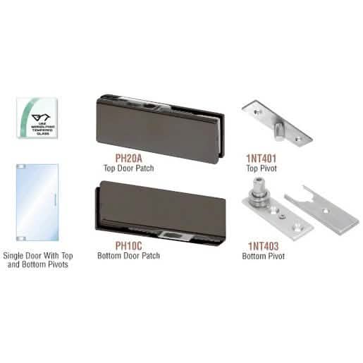 CRL Black Bronze Anodized North American Patch Door Kit - Sleek, Lock-Free Design