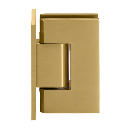 GEN037SB satin brass Geneva shower hinge, full back plate, fits 8-12 mm tempered glass