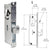 CRL Narrow Stile Hook Throw Deadlock for Glass Doors, 1-1/8" Backset