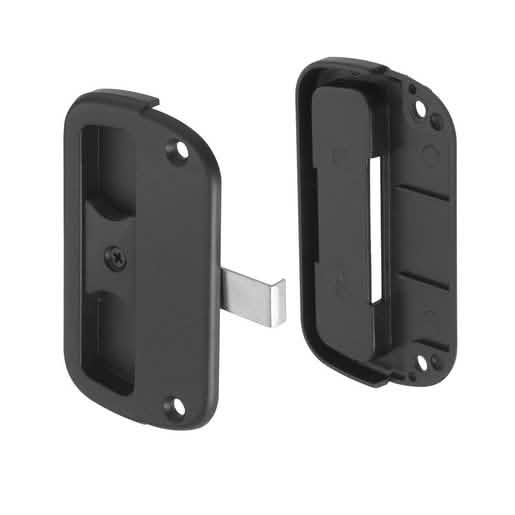 CRL Black Sliding Screen Latch with 3-Inch Screw Holes for Secure Door Installation