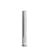 Bright anodized aluminum square partition post 18" tall with U channel for 1/4" glass, square base and top cap.