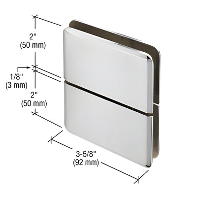 CRL Prima 02 Polished Chrome Glass-to-Glass Shower Door Hinge