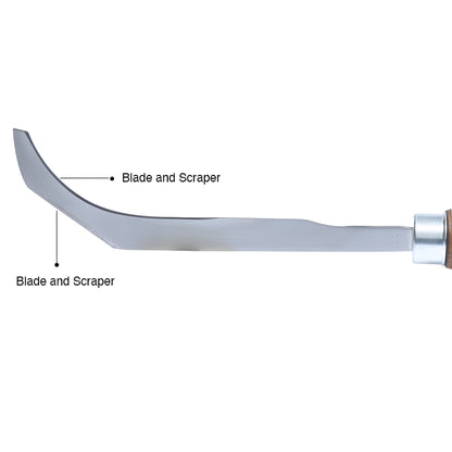 BK125 banana knife - 9-1/2 in curved steel blade, hardwood handle for dash urethane removal