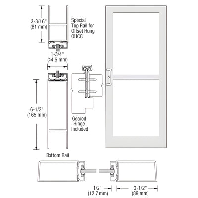 CRL-U.S. Aluminum 400 Series White KYNAR Commercial Entrance Door