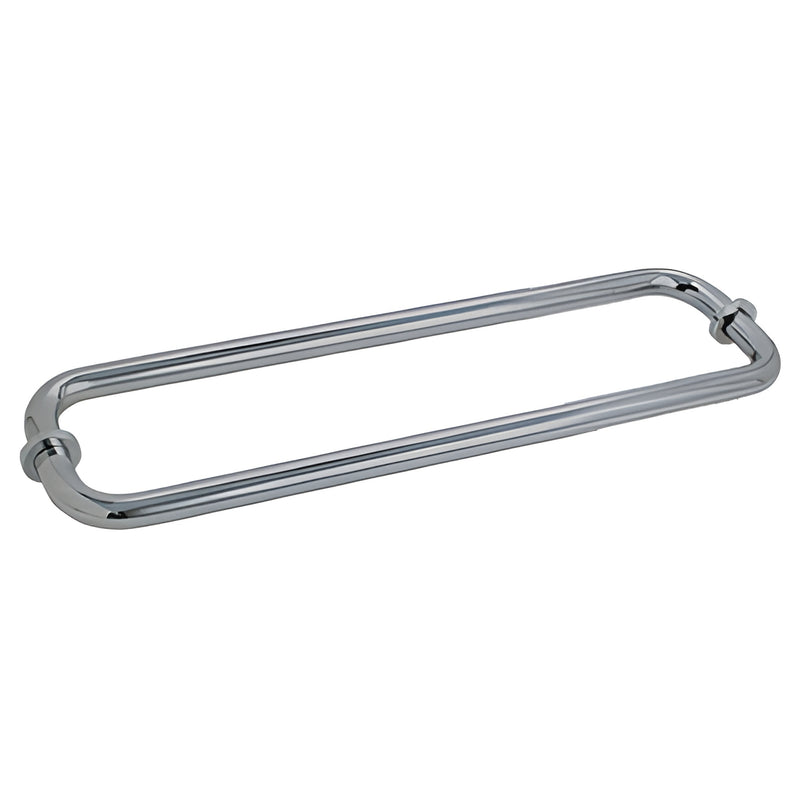 BM12X12BN back-to-back 12" brushed nickel brass towel bar for glass doors with decorative washers