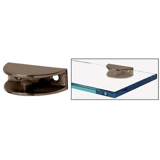 CRL Oil Rubbed Bronze Rounded Interior Shower Shelf Clamp for sleek, modern bathrooms.