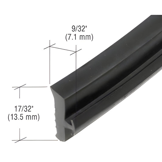 Black EPDM glazing gasket profile, SKU NP432 - 17/32 x 9/32 (13.5 x 7.1 mm) cross-section, flexible weather resistant seal.