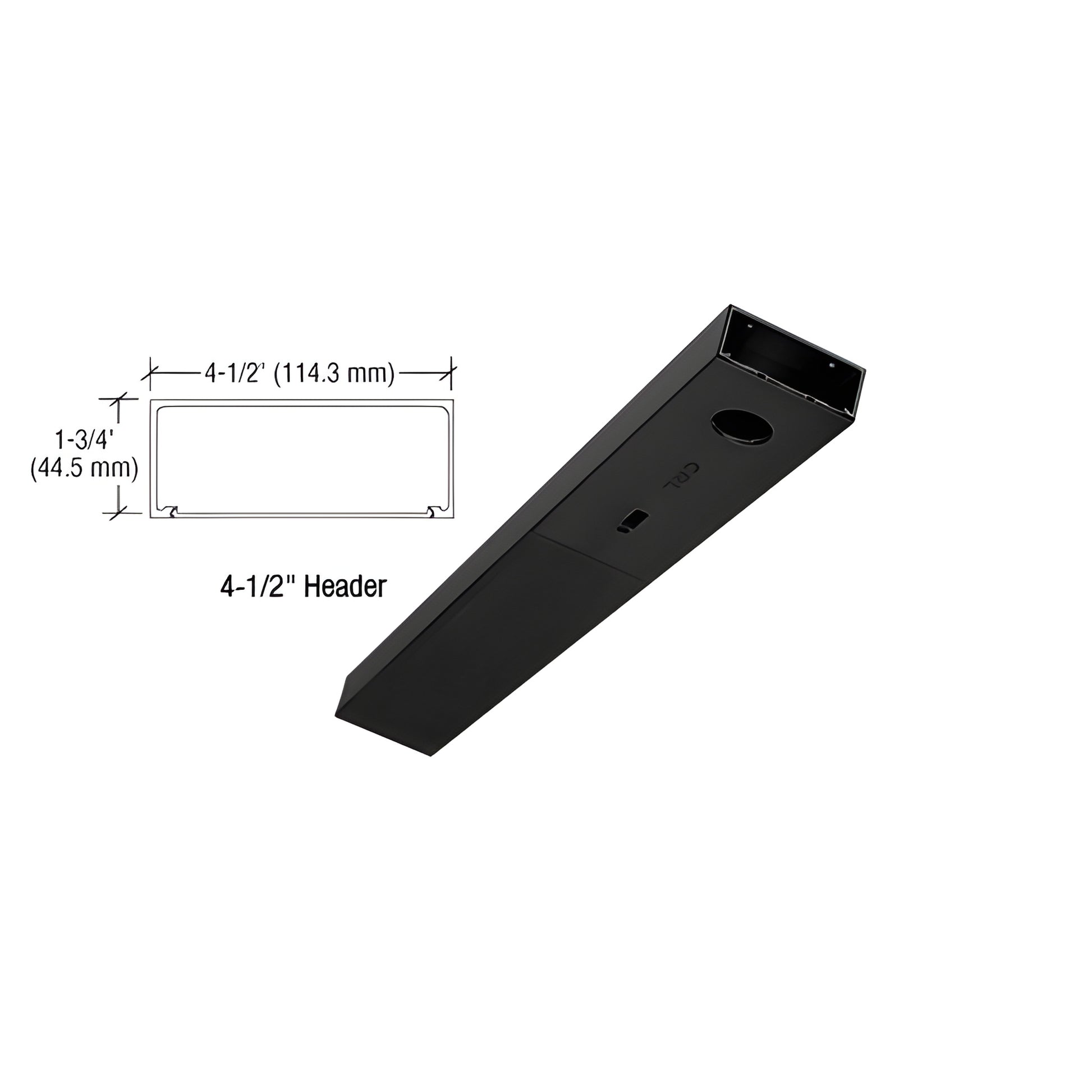 CRL 19/32" (15 mm) surface-mount top pivot, matte black finish, for patch fittings and Wedge-Lock systems - SKU 1NT401MBL