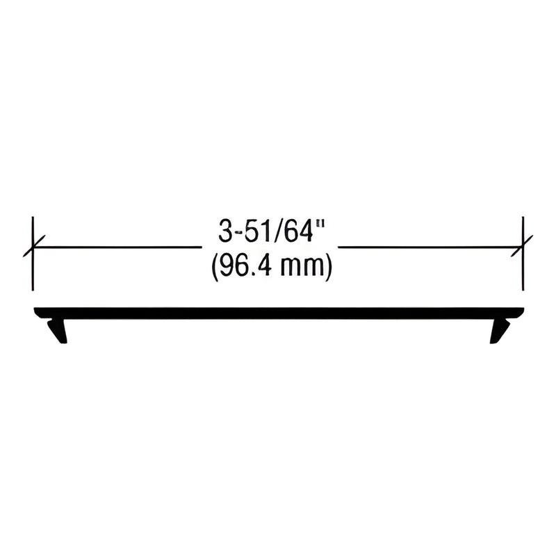 PW60211 horizontal extruded aluminum snap-in flat cover, 3-51/64" (96.4 mm) wide, clear anodized