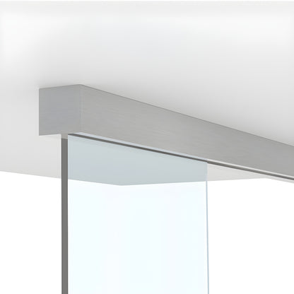 CRL690BSA brushed stainless sliding door kit - 118 in. top-hung track and rollers for 3/8-1/2 in. tempered glass panels