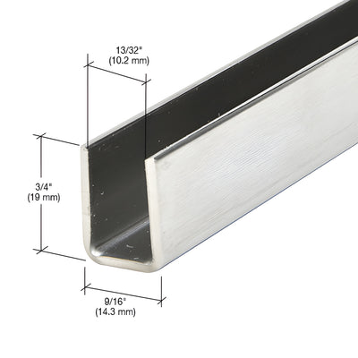 CRL 316 Brushed Stainless 3/8" Fixed Panel Shower Door Deep U-Channel - 95"