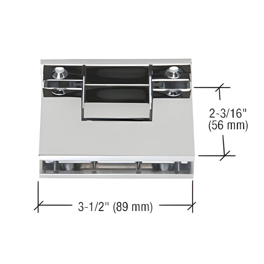 GTC037CH polished chrome ceiling-mounted 3-point movable transom clamp, brass, 3-1/2 2-3/16 in.